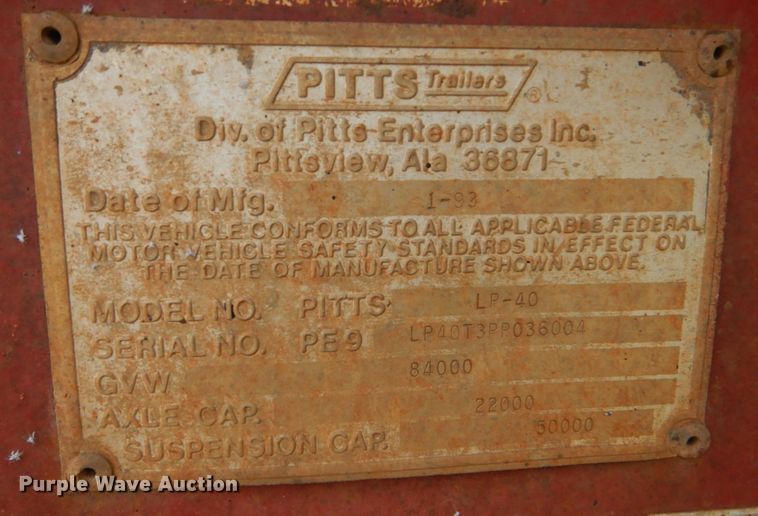 image for item LS9901 1993 Pitts LP-40  log trailer