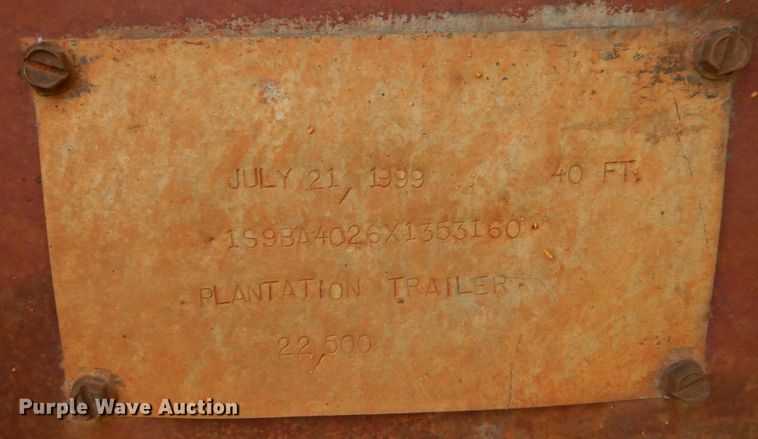 image for item LS9902 1999 Sun Manufacturing, Inc. Plantation  log trailer