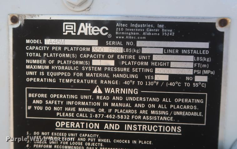 image for item MJ9168 2001 International 4700  bucket truck