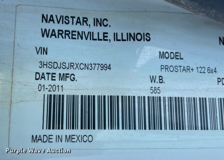 image for item MR9410 2012 International ProStar  semi truck