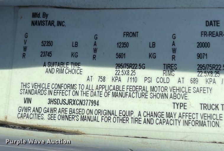 image for item MR9410 2012 International ProStar  semi truck