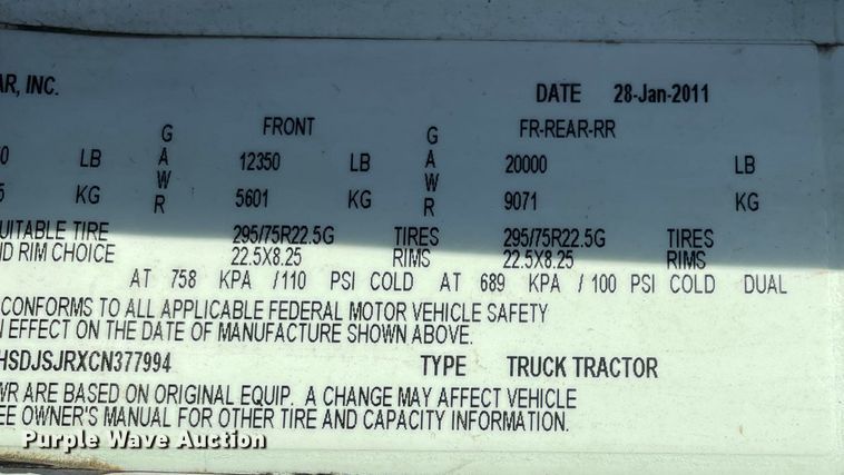 image for item MR9410 2012 International ProStar  semi truck