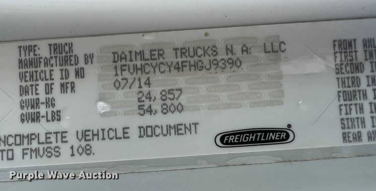 image for item MR9915 2015 Freightliner Business Class M2  flatbed truck