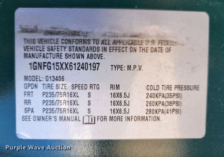 image for item DC6179 2006 Chevrolet Express 1500  van