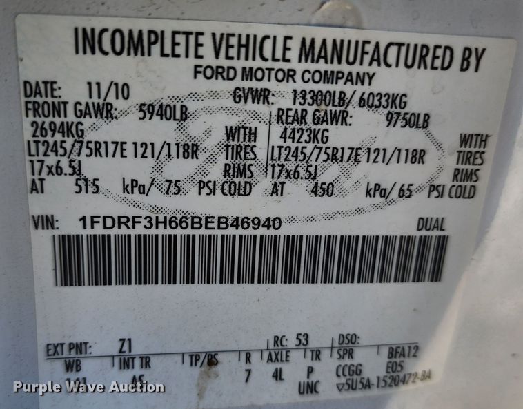 image for item DC6183 2011 Ford F350 Super Duty XL  dump bed pickup truck