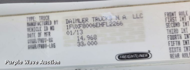 image for item DC6196 2014 Freightliner M2 106  street sweeper truck