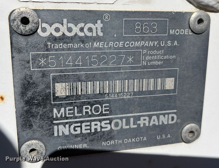 image for item DC6205 1997 Bobcat 863  skid steer loader