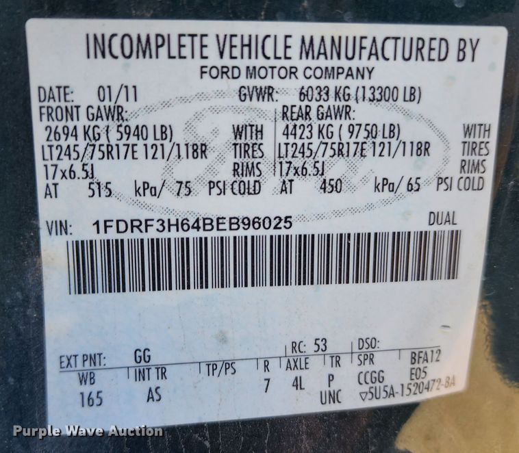 image for item DC6206 2011 Ford F350 Super Duty XL  dump bed pickup truck