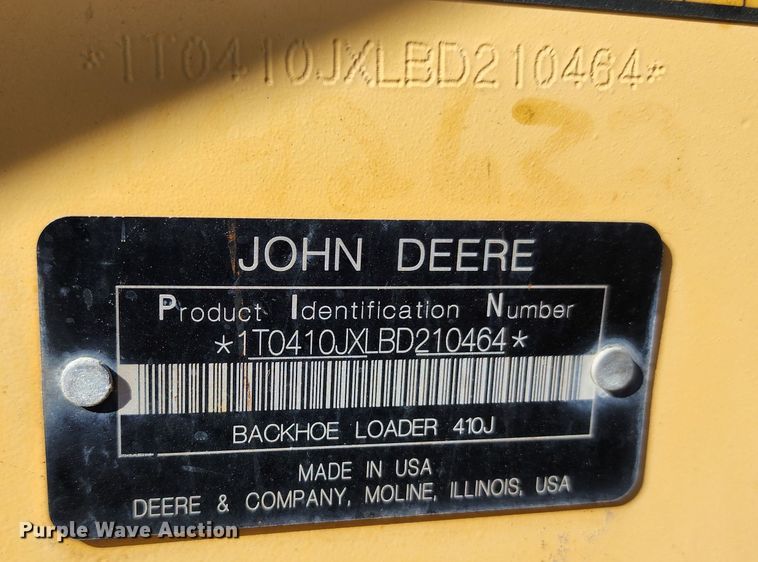 image for item DC6214 2012 John Deere 410J  backhoe