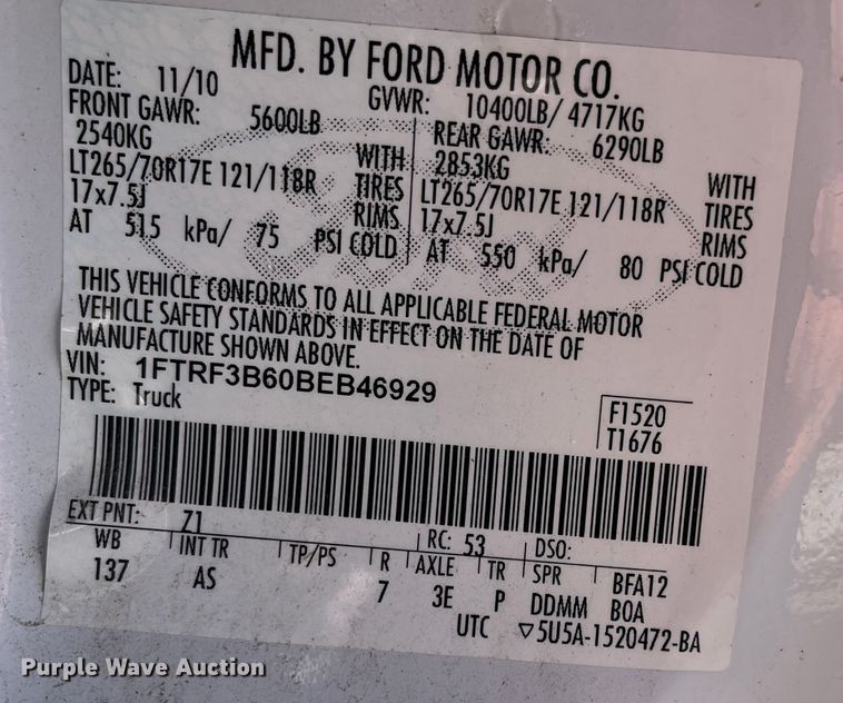 image for item DR7280 2011 Ford F350 Super Duty XL  pickup truck