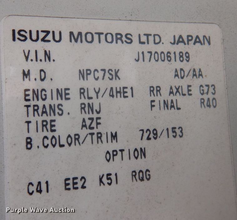 image for item DP0398 2001 GMC W4500  box truck