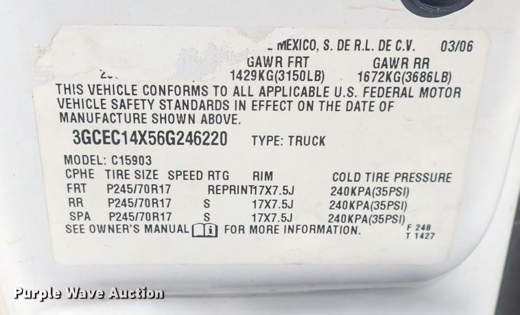 image for item DQ3010 2006 Chevrolet Silverado 1500  pickup truck