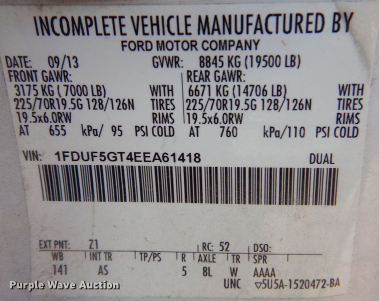 image for item DR2068 2014 Ford F550 Super Duty XL