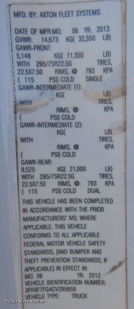 image for item DR2070 2012 Ford F750 Super Duty  flatbed truck