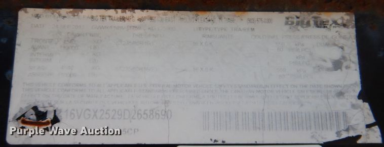 image for item DR2071 2013 Big Tex 25GN  equipment trailer