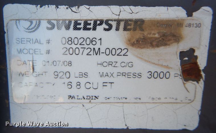 image for item DS1481 Sweepster 20072M-0022  skid steer sweeper