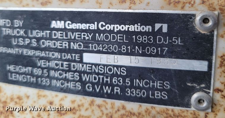 image for item FC9179 1981 Am General DJ-5L  SUV