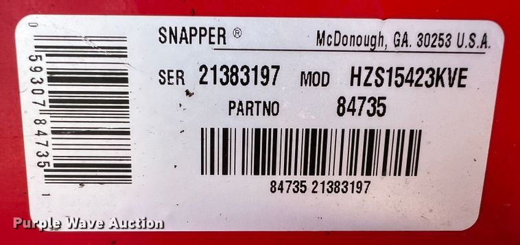 image for item HX9953 Snapper Z-Rider  ZTR lawn mower