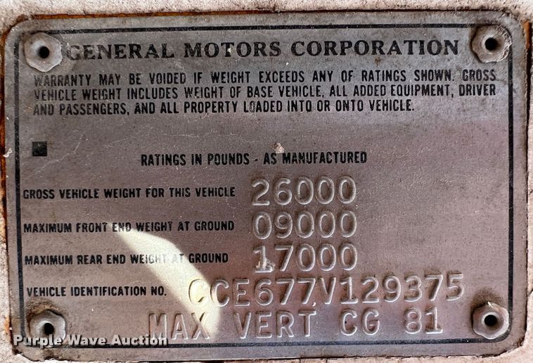 image for item IA9206 1977 Chevrolet C65  flatbed truck