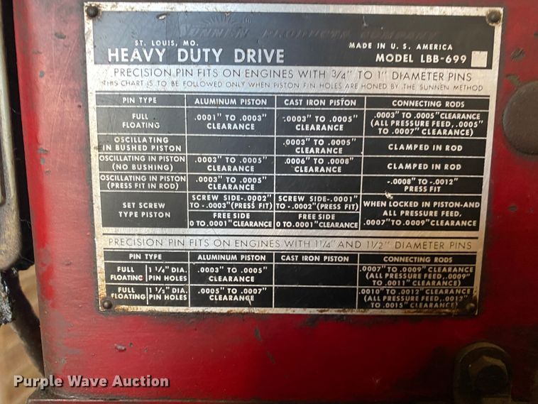image for item IG9787 Sunnen LBB-1299  precision honing machine