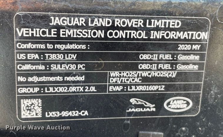 image for item JC9919 2020 Jaguar P250 XE