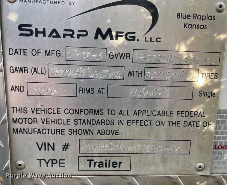 image for item JD9211 2013 Sharp  spray foam trailer