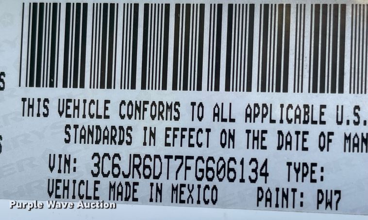 image for item JD9221 2015 Dodge Ram 1500  pickup truck