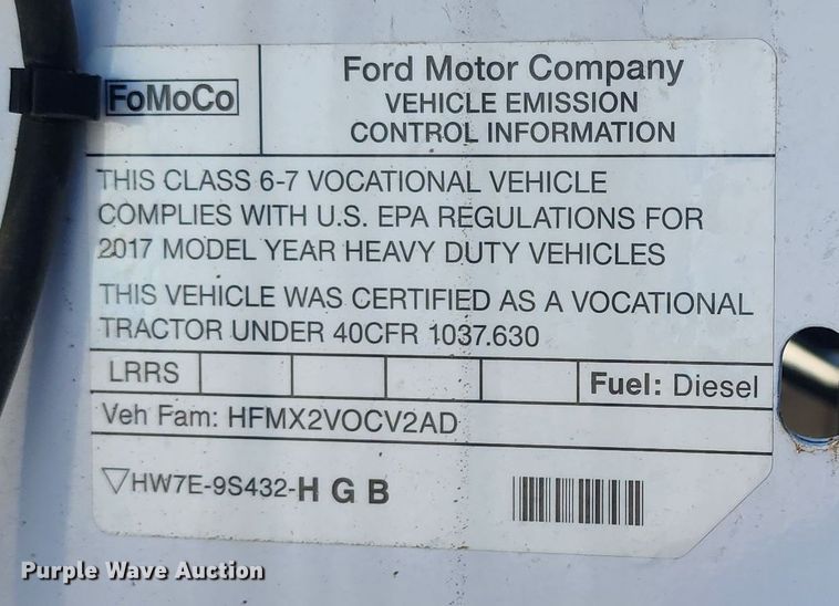 image for item KC9402 2017 Ford F750 Super Duty  flatbed truck