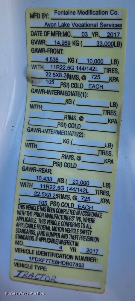 image for item KC9402 2017 Ford F750 Super Duty  flatbed truck