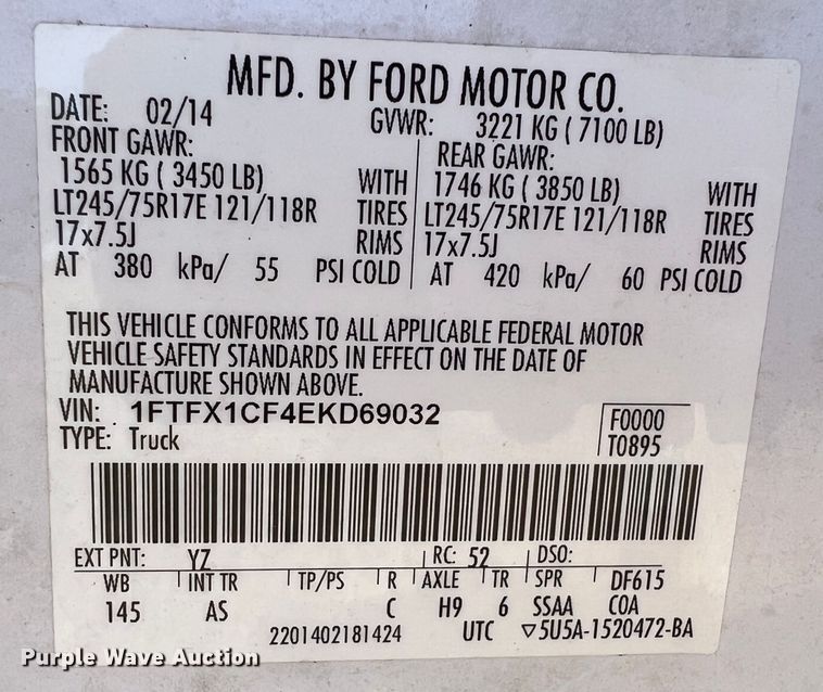 image for item KF9898 2014 Ford F150  SuperCab pickup truck