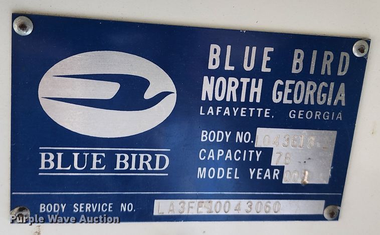 image for item KH9192 2001 Blue Bird  school bus