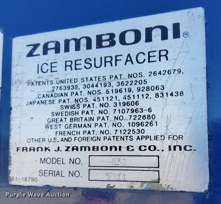 image for item KT9613 Zamboni 552  ice resurfacer