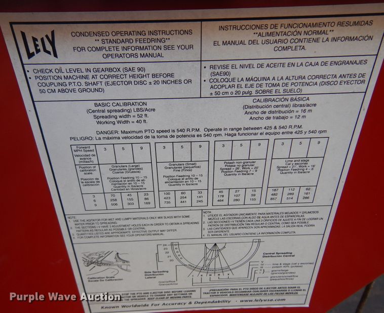 image for item KU9652 Lely 1250  spreader