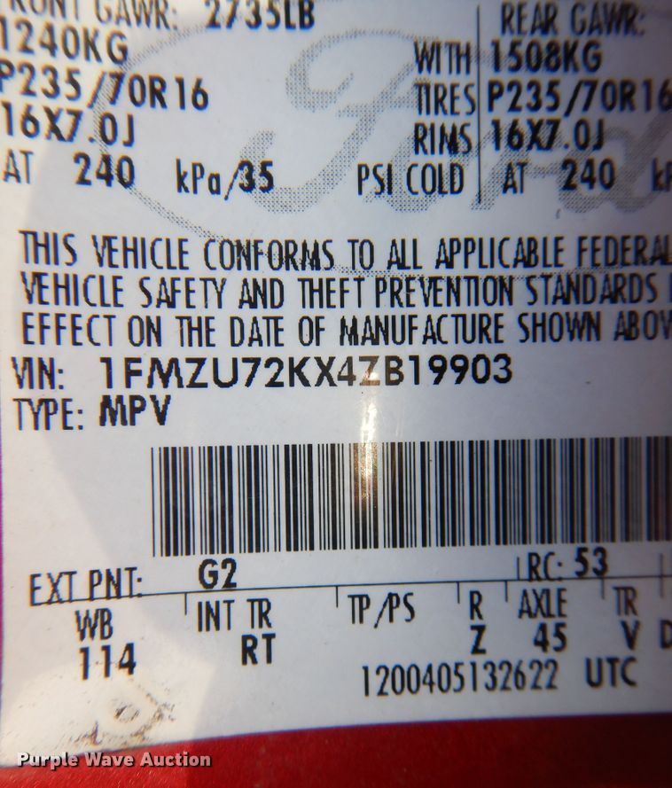 image for item KU9665 2004 Ford Explorer  SUV