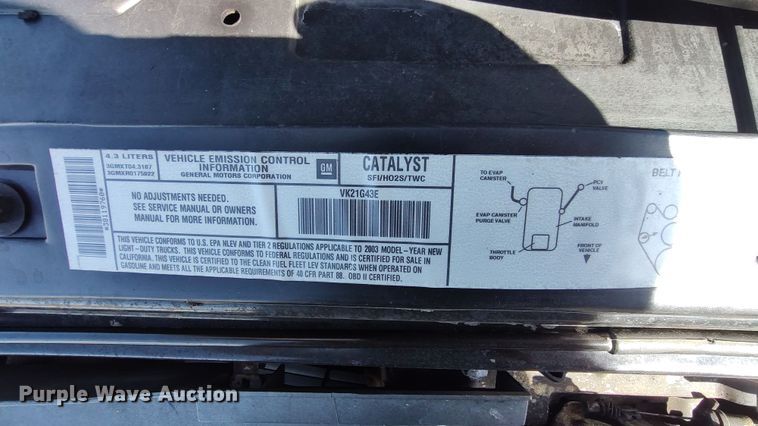 image for item LK9951 2003 GMC Sonoma  Ext. Cab pickup truck
