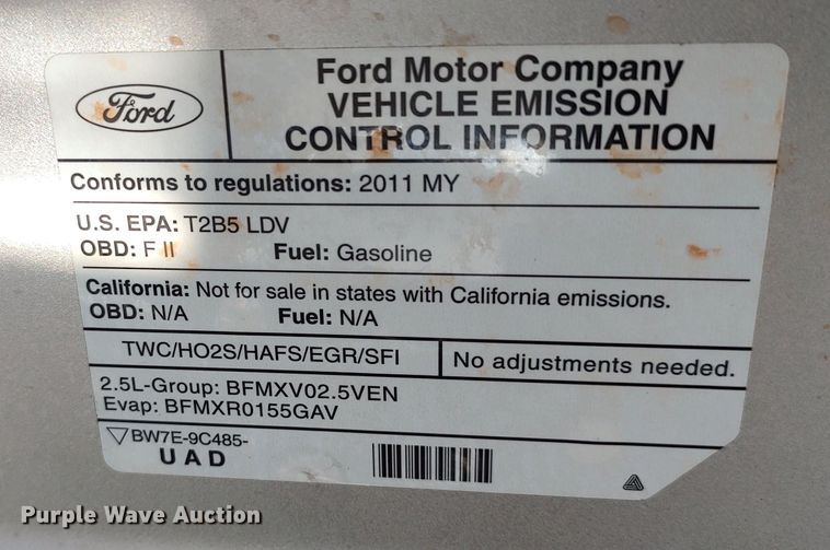image for item LK9958 2011 Ford Fusion