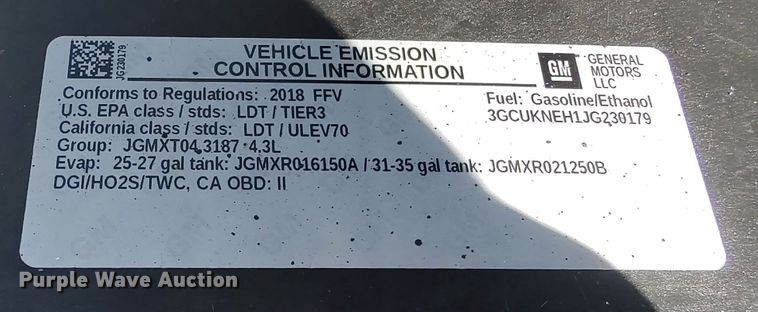 image for item LK9973 2018 Chevrolet Silverado 1500  Crew Cab pickup truck