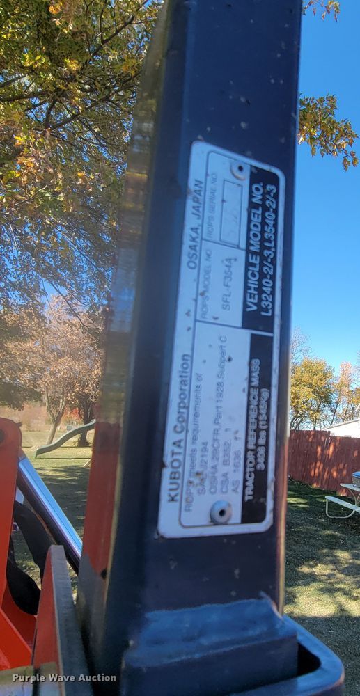 image for item LL9626 Kubota L3240  backhoe