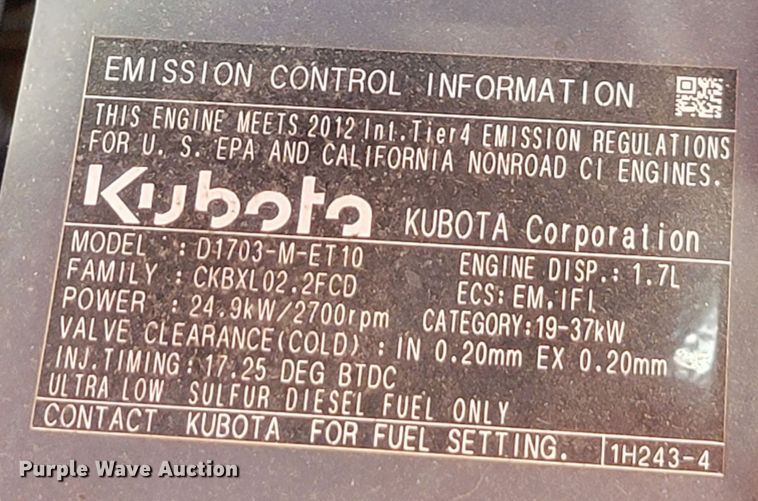 image for item LL9626 Kubota L3240  backhoe