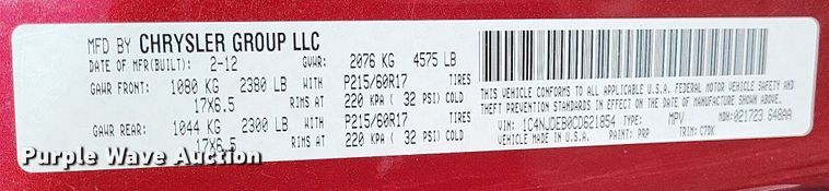 image for item LR9036 2012 Jeep Compass Latitude  SUV