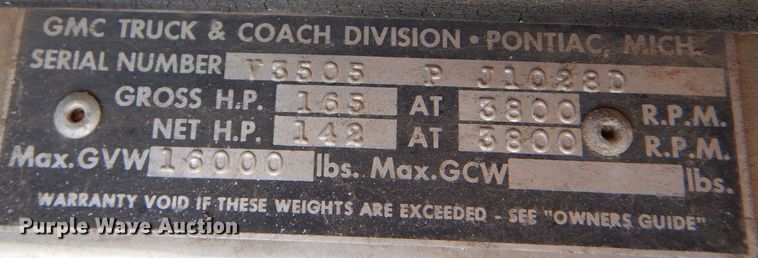 image for item LU9673 GMC 3500  grain truck