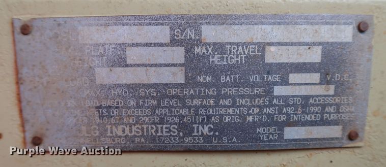 image for item MJ9187 1996 JLG 33-RTS  scissor lift