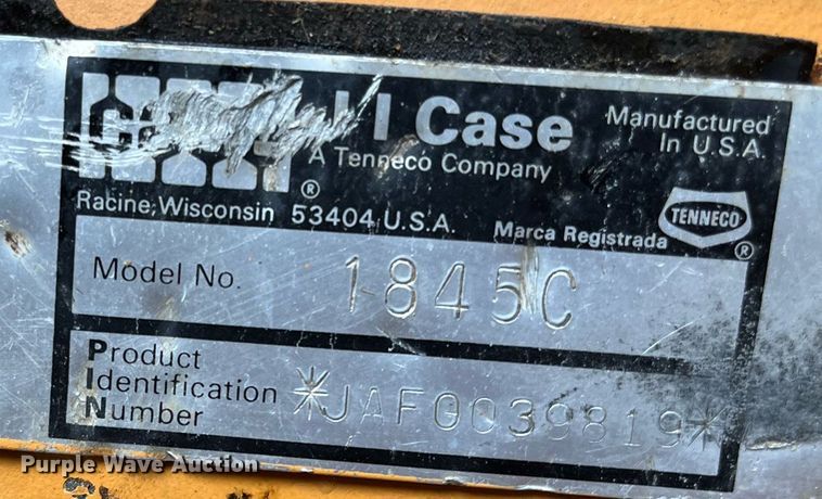 image for item MN9346 1989 Case 1845C  skid steer loader