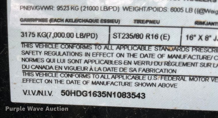 image for item MR9453 2022 Norstar  dump trailer