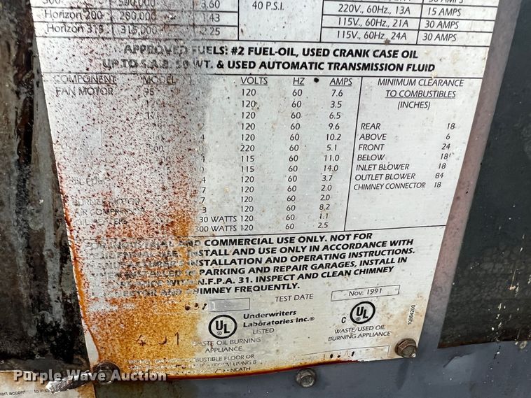 image for item MR9962 Shenandoah  oil burning furnace