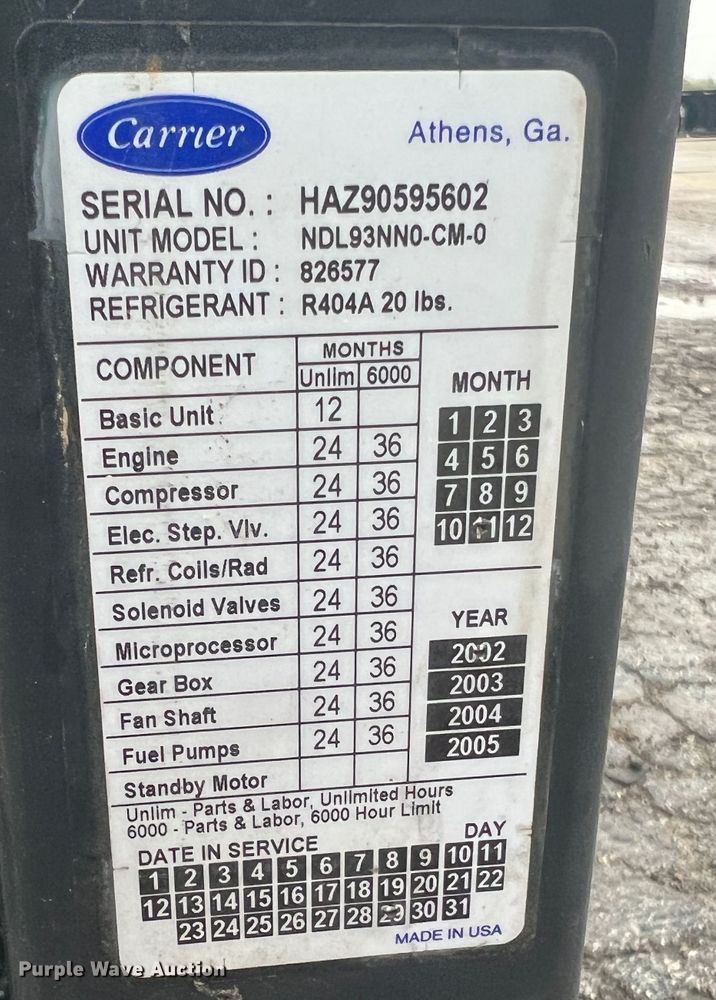 image for item MR9964 Carrier NDL93NN0-CM-0  refrigeration unit