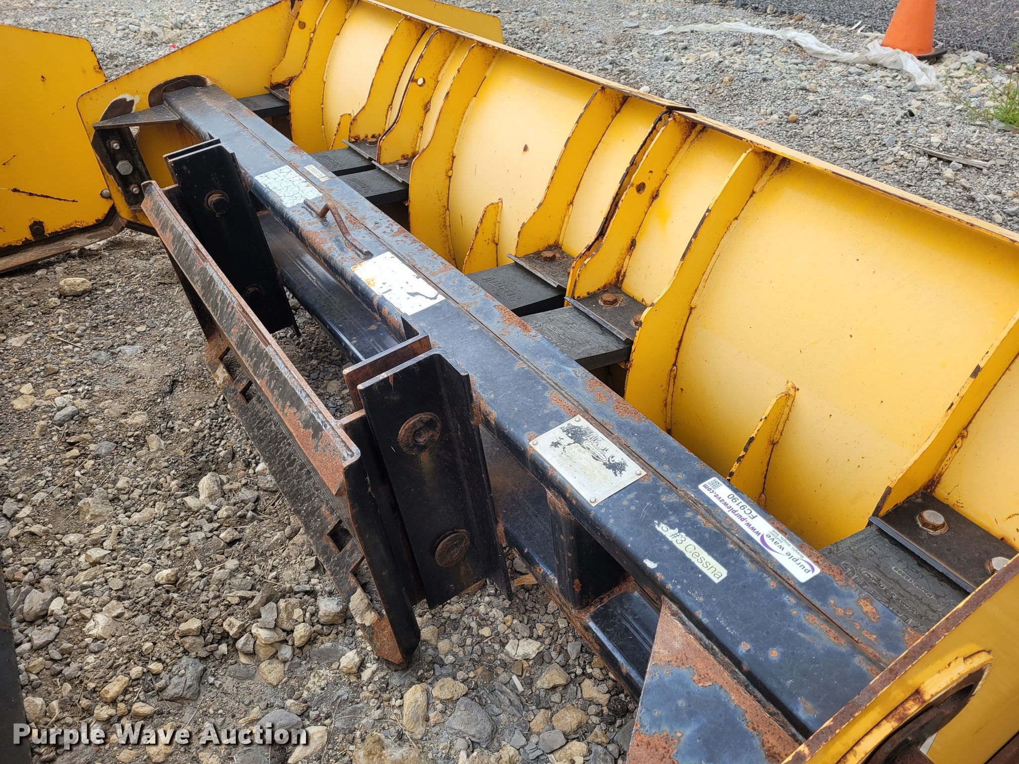 Arctic 8LD 8'W skid steer snow pusher in Andover, KS Item FC9190 sold Purple Wave