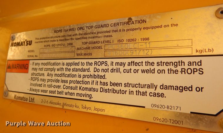 image for item DF8183 2016 Komatsu PC360LCi-11  excavator