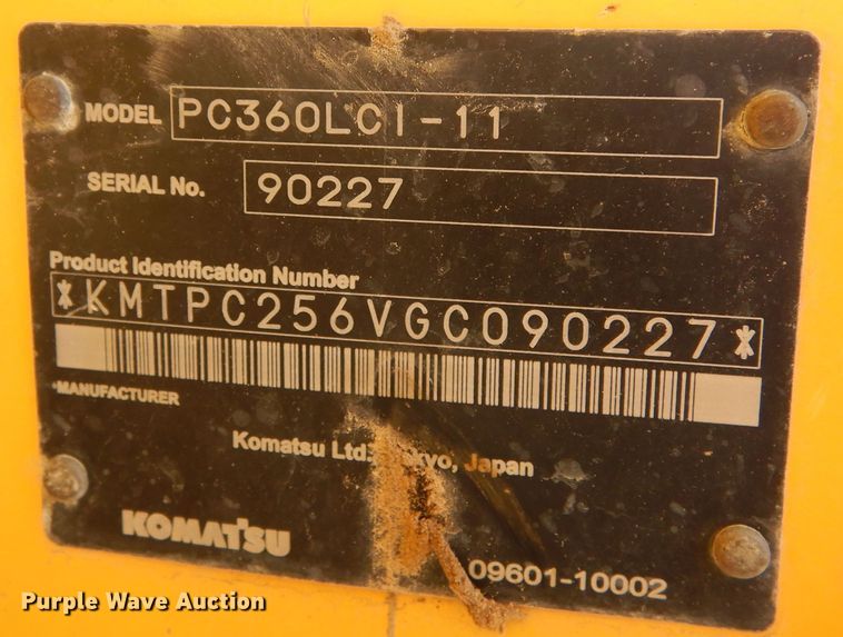 image for item DF8183 2016 Komatsu PC360LCi-11  excavator