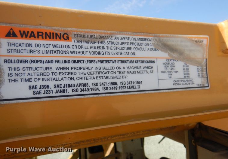 image for item DK2039 2006 Caterpillar 143H  VHP motor grader